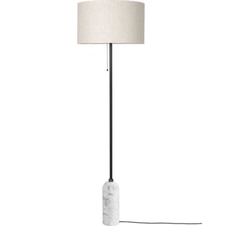 Gravity Vloerlamp - Wit marmer & Canvas wit