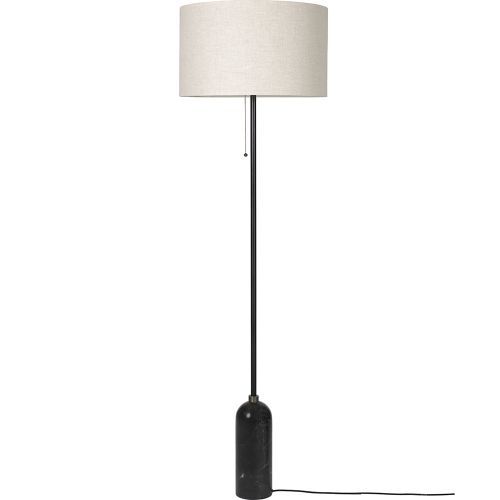 Gravity Vloerlamp - Zwart marmer & Canvas wit