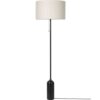 Gravity Vloerlamp - Zwart staal & Canvas wit