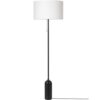 Gravity Vloerlamp - Zwart staal & Wit