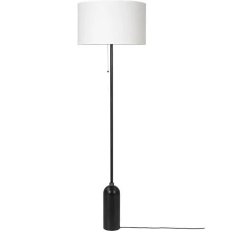 Gravity Vloerlamp - Zwart staal & Wit
