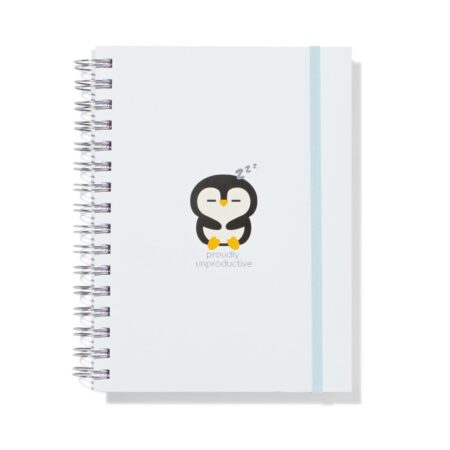 4-in-1 collegeblok 21x14.8cm gelinieerd pinguïn (lichtblauw)