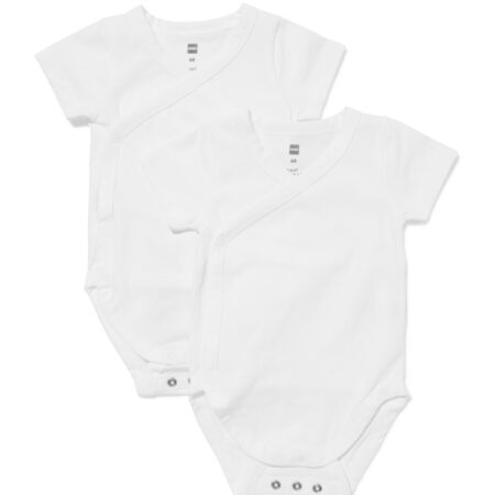 Baby meegroei overslagromper - 2 stuks wit