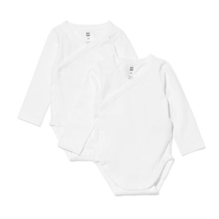 Baby meegroei overslagromper - 2 stuks wit