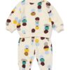 Babykledingset sweatstof abstract ecru