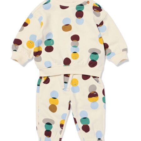 Babykledingset sweatstof abstract ecru