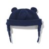 Babymuts fleece met oortjes blauw