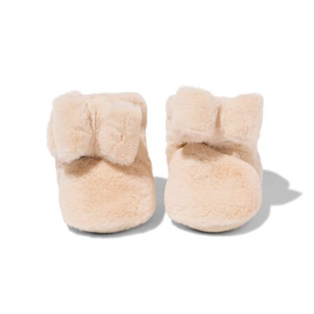 Babyslofjes imitatiebont strik taupe