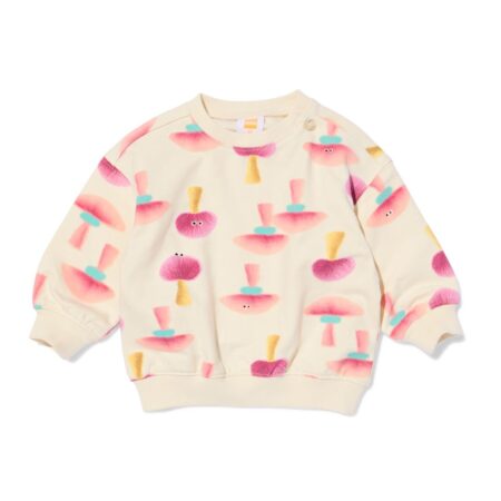 Babytrui sweatstof paddenstoel ecru