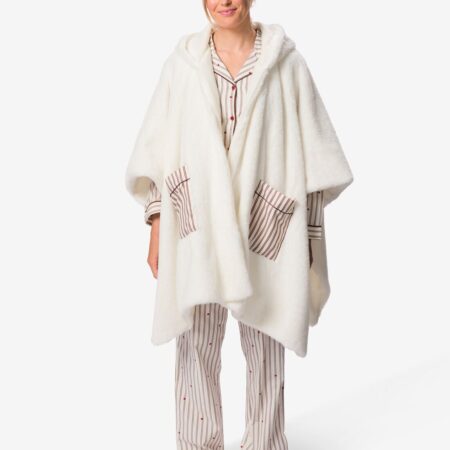 Bankponcho fluffy strepen