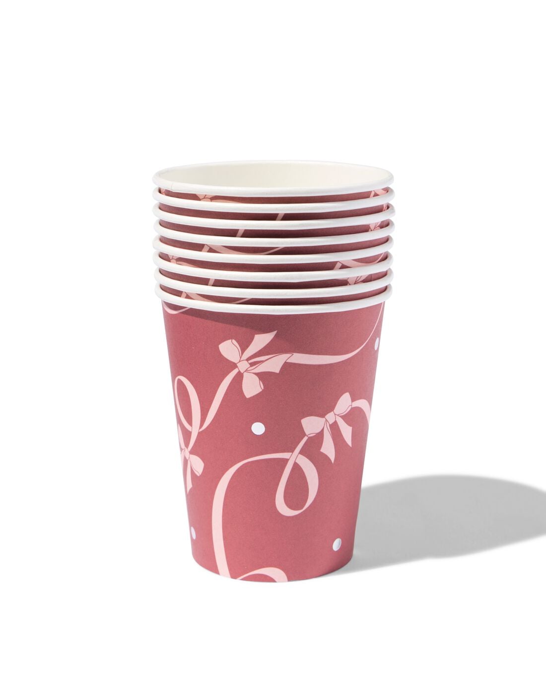 Bekers 9cm papier strikjes - 8 stuks