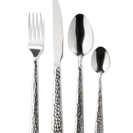 Bestekset Copenhagen rvs gehamerd 16-delig (zilver)