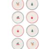 Borden 23cm papier kerst- 8 stuks