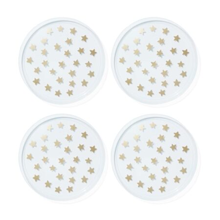 Bordjes herbruikbaar plastic sterren - 4 stuks (transparant)