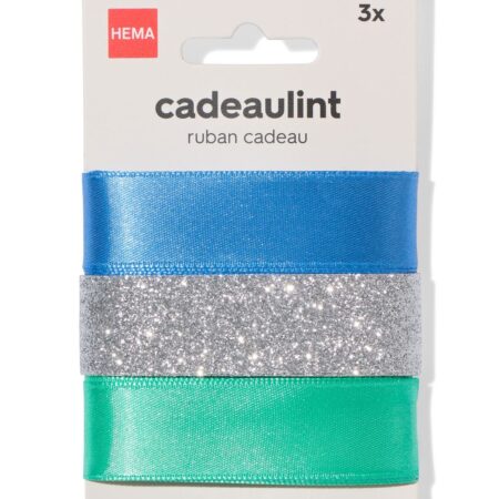 Cadeaulint 3m blauw - 3 stuks
