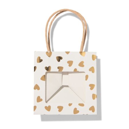 Cadeautas 11x17.5cm met venster hartjes