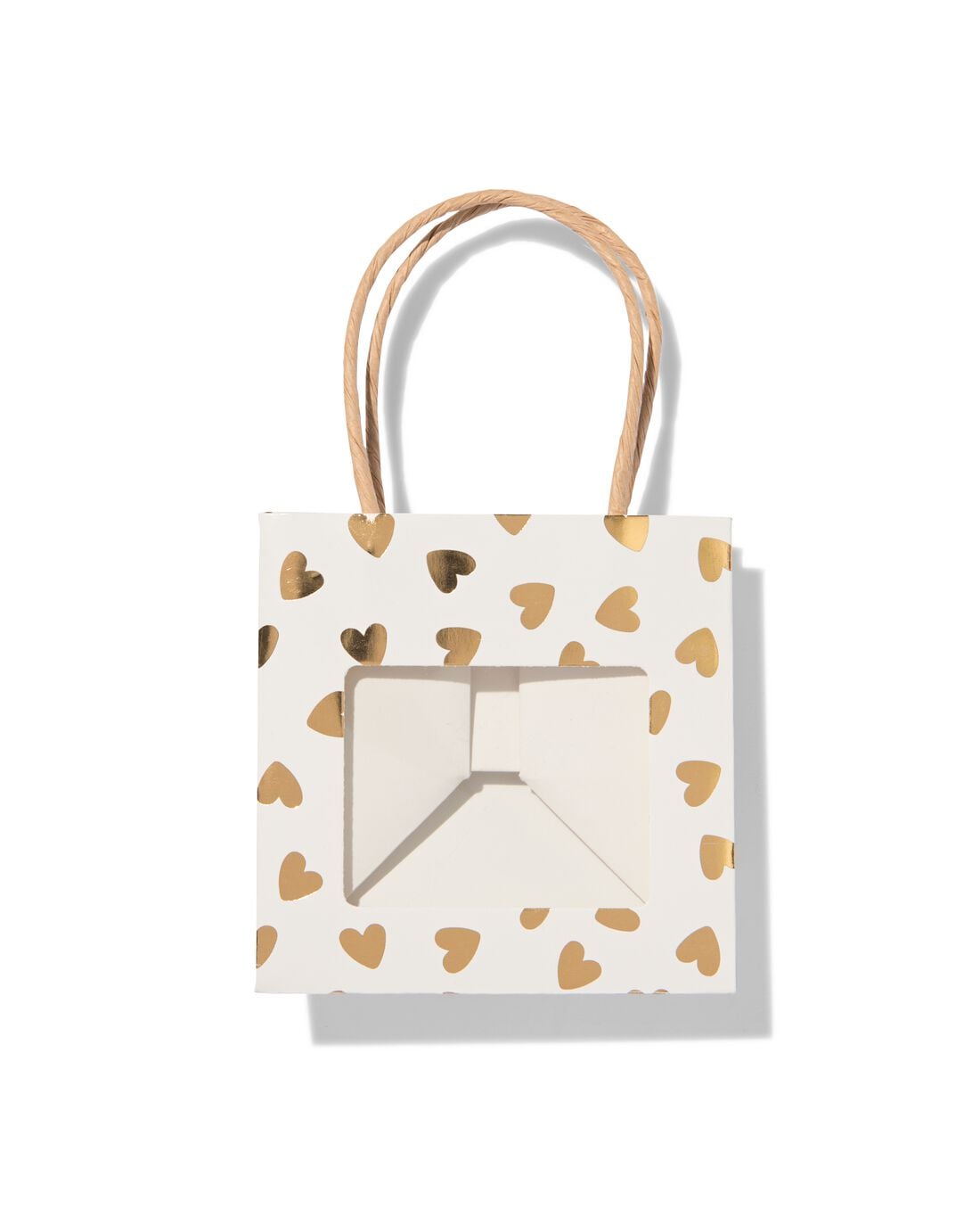 Cadeautas 11x17.5cm met venster hartjes