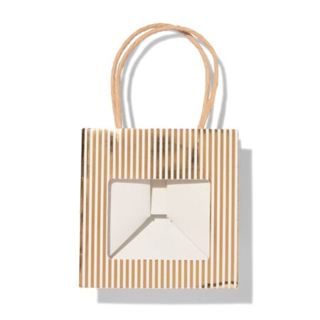 Cadeautas 11x17.5cm met venster strepen