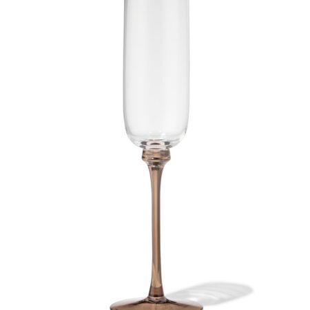 Champagneglas 140ml glas gekleurde steel (bruin)