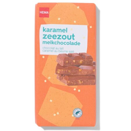 Chocoladereep melk karamel zeezout 180gram