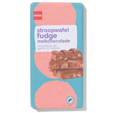 Chocoladereep melk stroopwafel fudge 180gram
