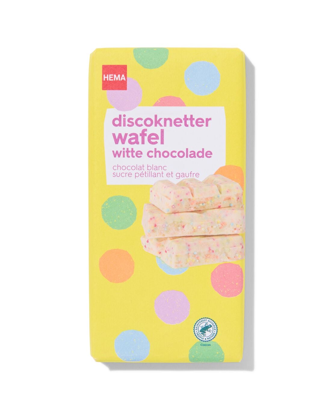 Chocoladereep wit discoknetter wafel 180gram