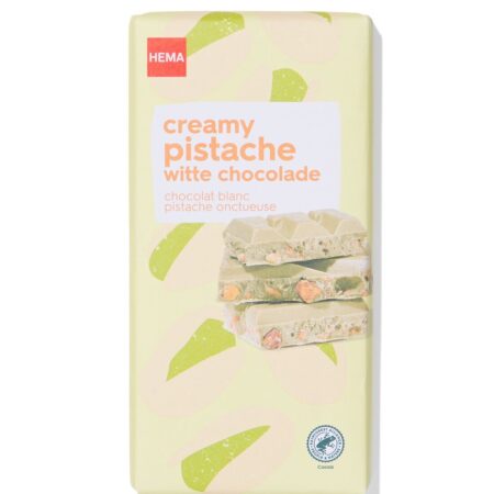 Chocoladereep wit pistache 180g