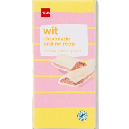 Chocoladereep wit praliné 200gram