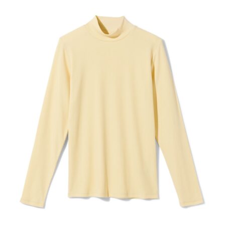 Dames T-shirt Clara regular fit rib geel