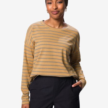 Dames T-shirt Elif jersey strepen beige
