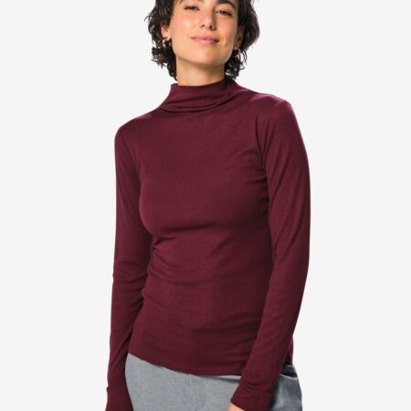 Dames T-shirt Lora fijngebreid bordeauxrood