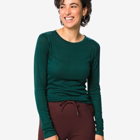 Dames T-shirt Lora fijngebreid zeegroen