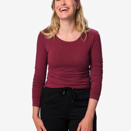 Dames T-shirt jersey essentials bordeauxrood