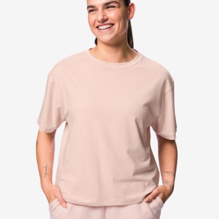 Dames T-shirt katoen lichtroze