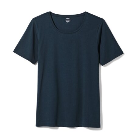 Dames T-shirt slim fit o-hals donkerblauw