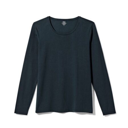 Dames T-shirt slim fit o-hals donkerblauw