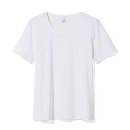 Dames T-shirt slim fit o-hals wit