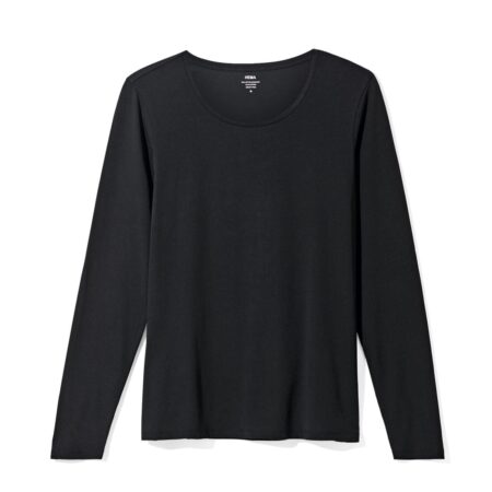 Dames T-shirt slim fit o-hals zwart