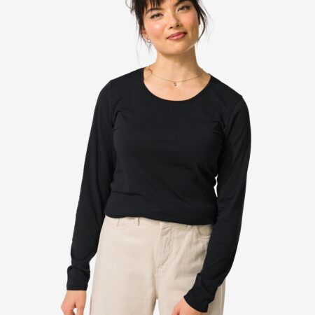 Dames basic t-shirt zwart