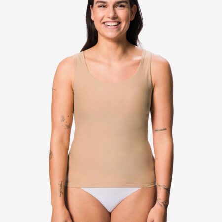 Dames bh hemd smoothing met ingebouwde cups beige