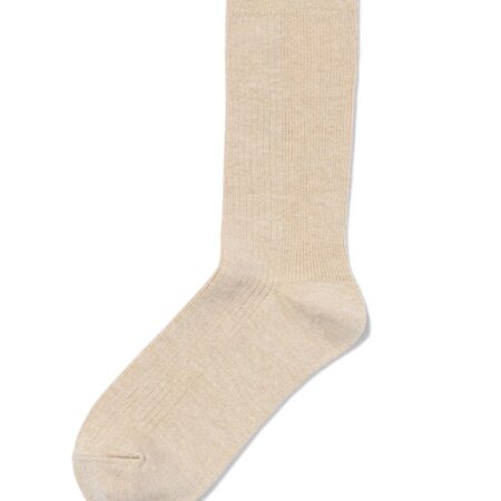 Dames crewsokken rib glitter beige