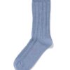 Dames crewsokken rib middenblauw