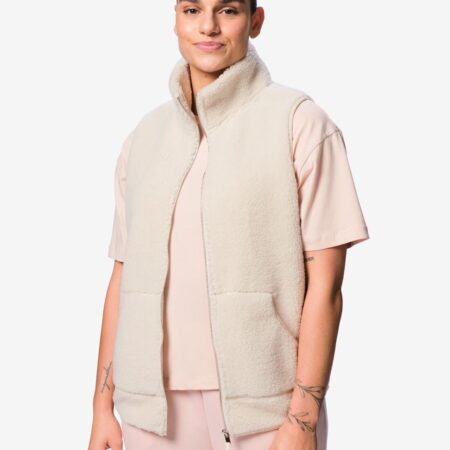 Dames sherpa bodywarmer creme