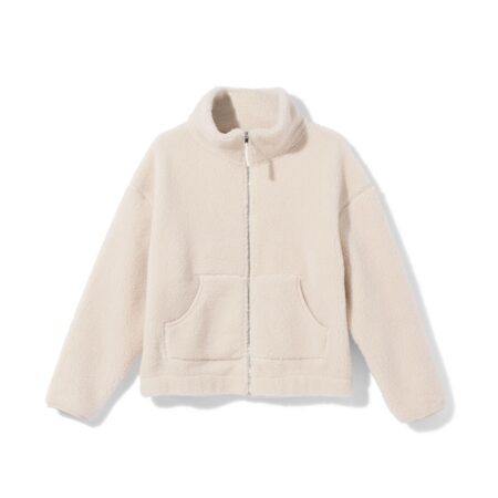 Dames sherpa jas creme