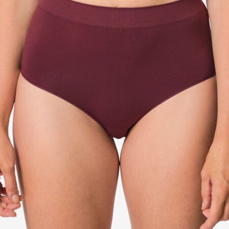 Dames tailleslip naadloos micro donkerrood