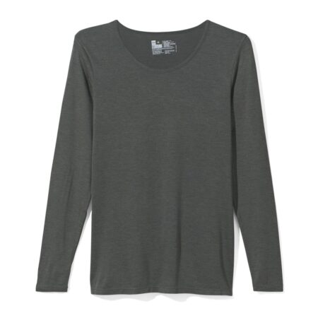 Dames temptech T-shirt lange mouw grijsmelange