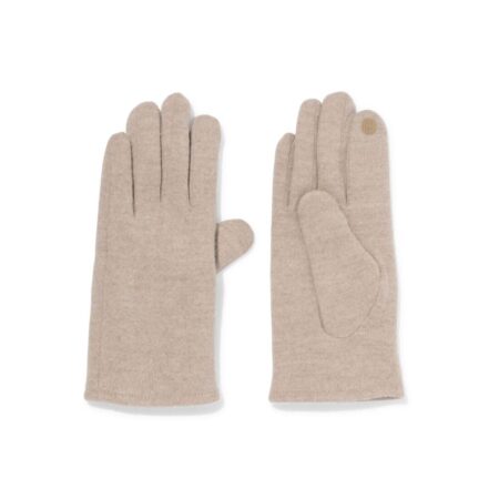 Dames touchscreen handschoenen met wol taupe