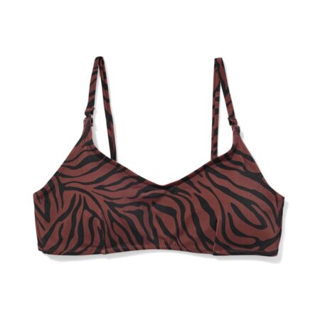 Damesbikinitop Evanne zebra chocoladebruin