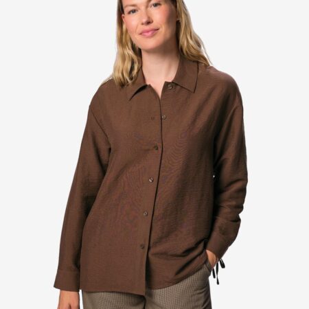 Damesblouse Day crinkle bruin