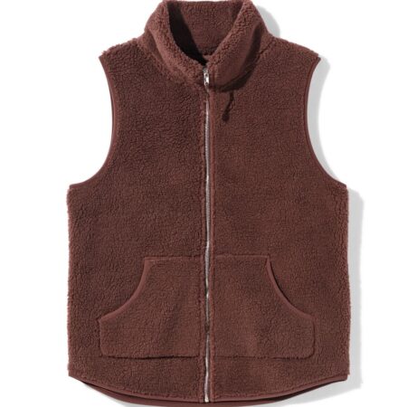 Damesbodywarmer sherpa donkerbruin